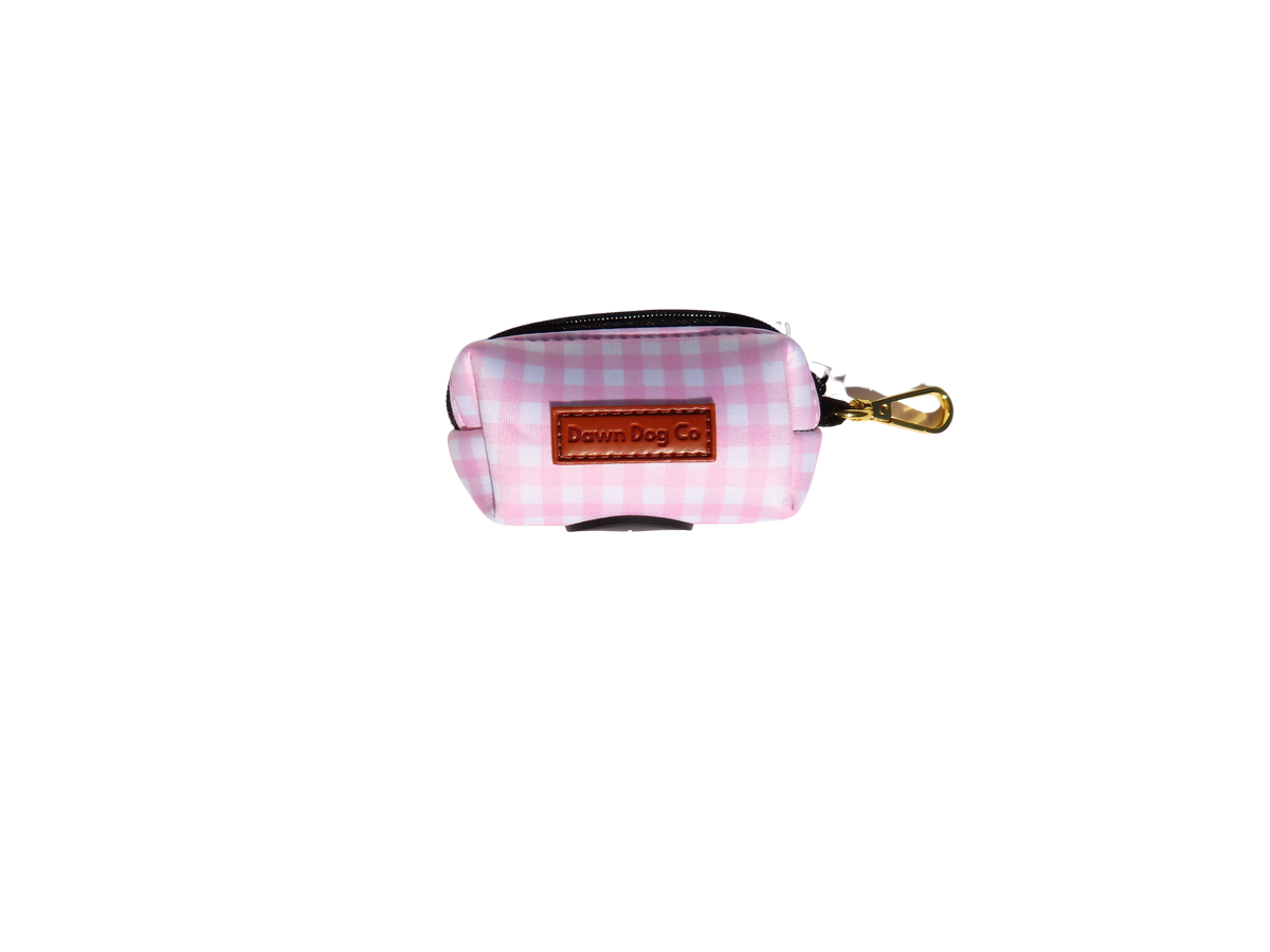 Pink Gingham Poop Bag Holder